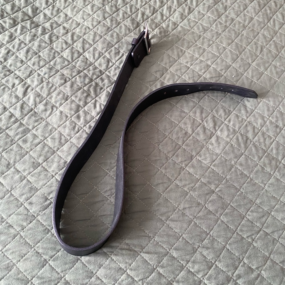 Men’s Black Boston Leather Belt Sz 38